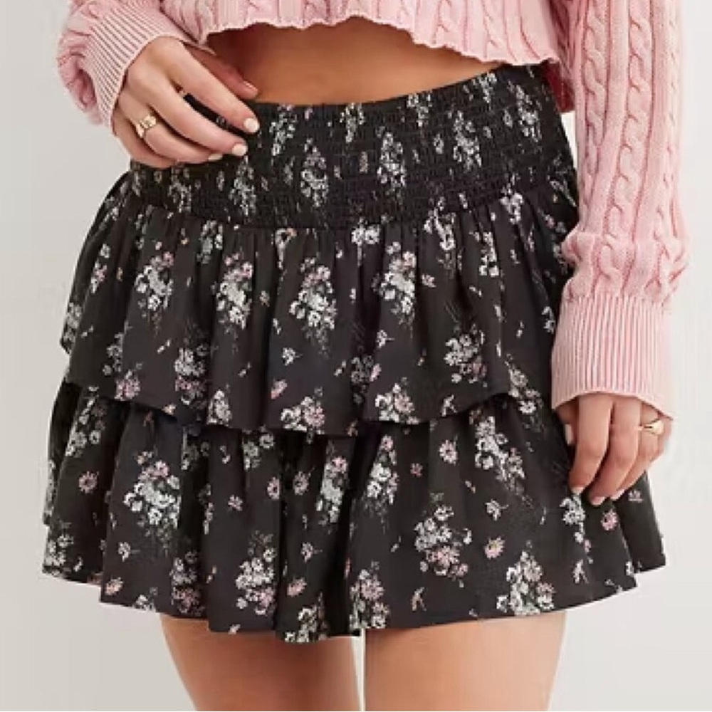 Aerie Floral charcoal grey Skirt